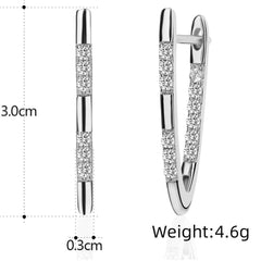 Classic Fashionable Rose Gold Inlaid Shiny Zircon Earrings