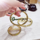 Custom Nameplate Hoop Earring Women Wedding Earings Fashion Jewelry Gold Color Name Earrings