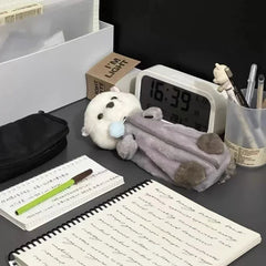 1 Pcs Creative Sea Otter Plush Doll Pencil Case Ins High-attractive Pen Holder Cute Pencil Pouch Bag School Supplies Stationery
