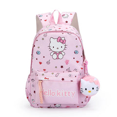 2pcs Hello Kittys Anime Backpack, Kuromis Cinnamorolls Backpack With Wallet Charm, Kids Girl Casual Travel Commute Knapsack