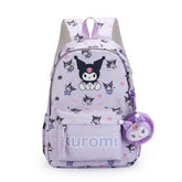 2pcs Hello Kittys Anime Backpack, Kuromis Cinnamorolls Backpack With Wallet Charm, Kids Girl Casual Travel Commute Knapsack