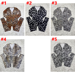 Casual Leopard Print Printed Long-sleeved Trousers Home Jumpsuit