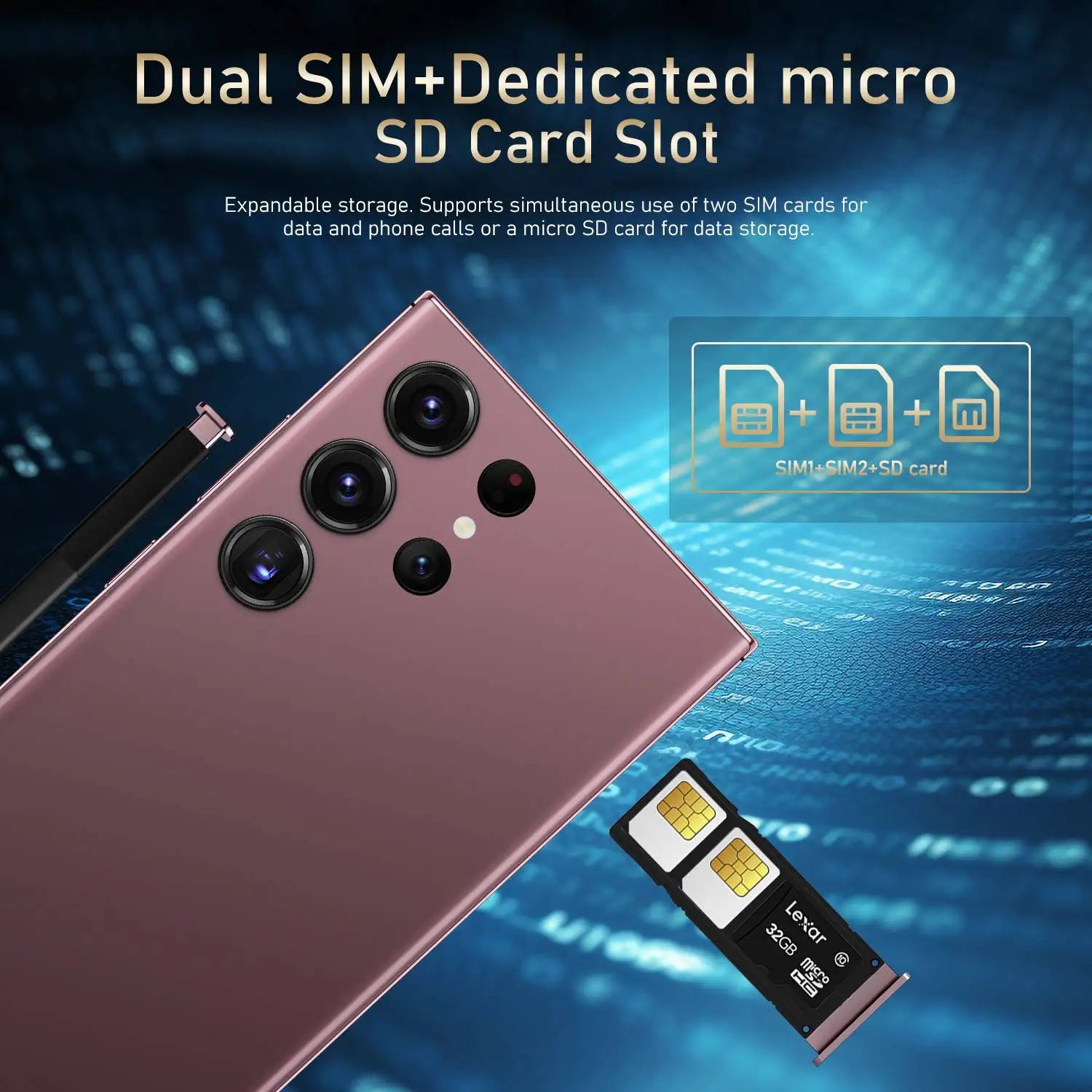 S24 Ultra 16GB+1TB High Speed Storage Combination Mobile Phone 7.3 Inch Large View Frame Dual Card Unlocked Smartphone