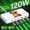 Eonline 3D 120W GaN Type C 5-Port Charger USB C PD Fast Charger Quick Charge 3.0 Multiple Desktop Charging Station for iPhone 15