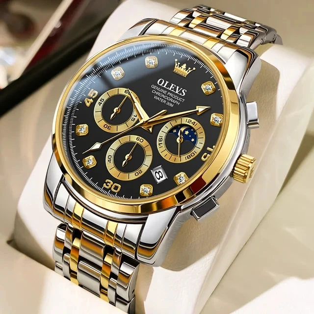 OLEVS 2889 New Men Fashion Business Watch Outdoor Sports Timing Reloj Top Brand Classic Multifunctional Steel Band Quartz Watch