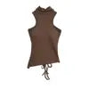 Women 2024 Summer New Fashion Digging Shoulder Waist Strap Belt Chest Pad Tank Tops Retro Casual Female Camis Chic Tops
