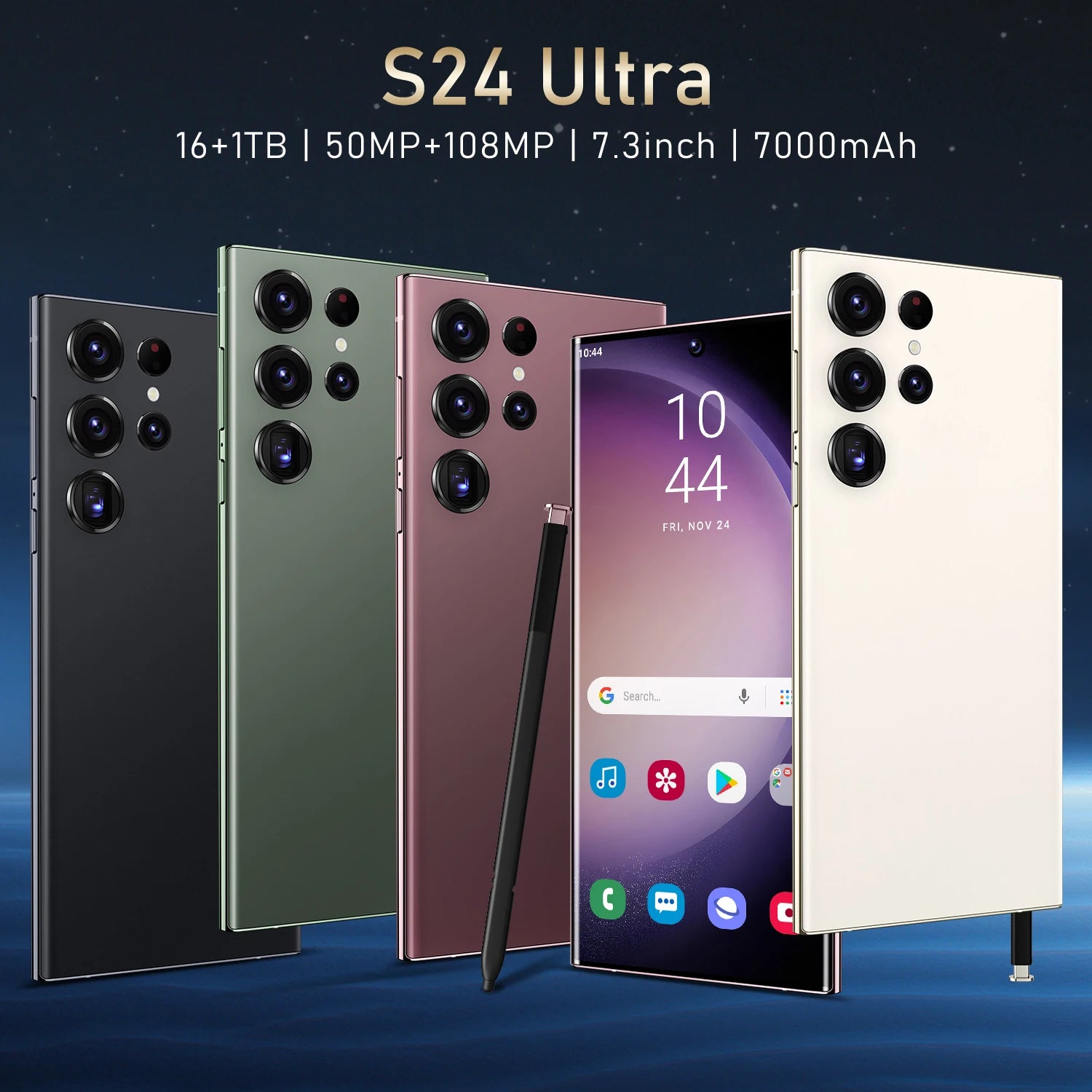S24 Ultra 16GB+1TB High Speed Storage Combination Mobile Phone 7.3 Inch Large View Frame Dual Card Unlocked Smartphone