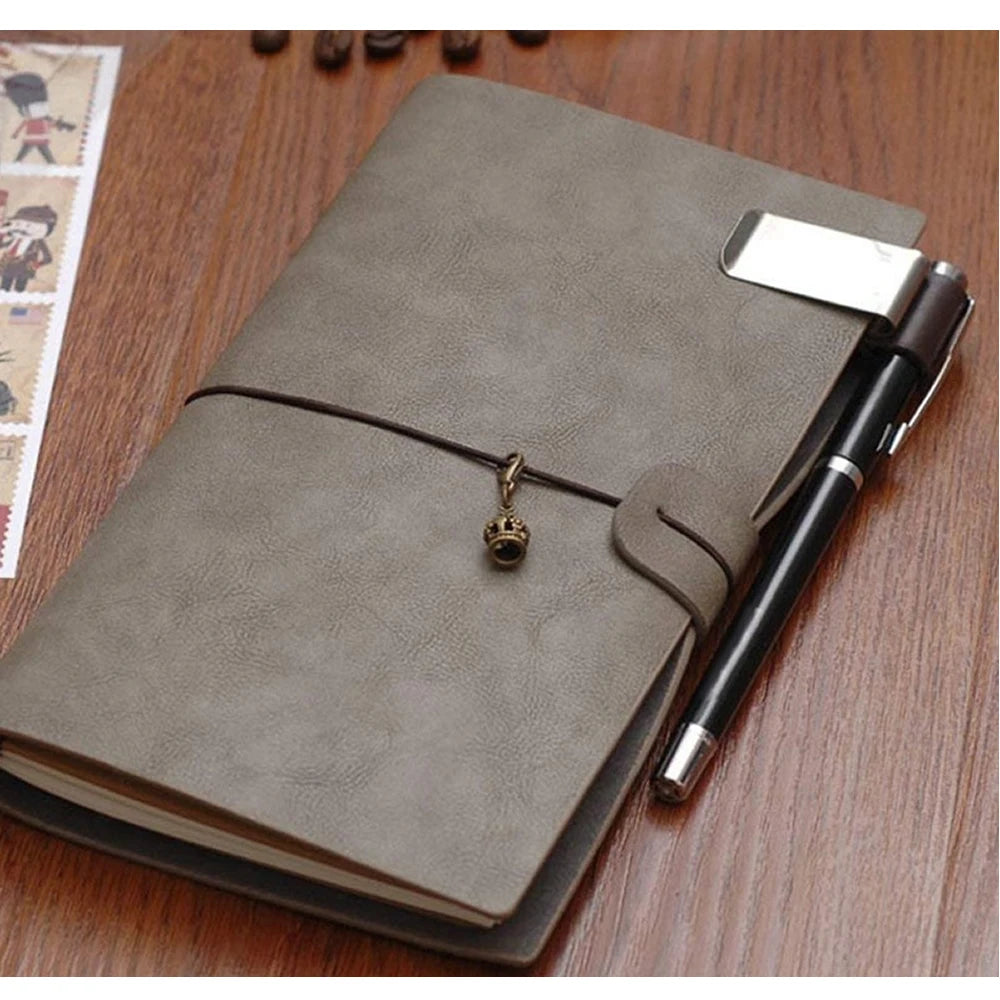 Pen Loop For Notebook Retro Leather Journal Notebook Pencil Holder Bookmark With Metal Clip Clip De BolíGrafo De Metal Con Cuero