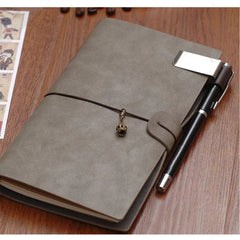 Pen Loop For Notebook Retro Leather Journal Notebook Pencil Holder Bookmark With Metal Clip Clip De BolíGrafo De Metal Con Cuero