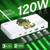 Eonline 3D 120W GaN Type C 5-Port Charger USB C PD Fast Charger Quick Charge 3.0 Multiple Desktop Charging Station for iPhone 15