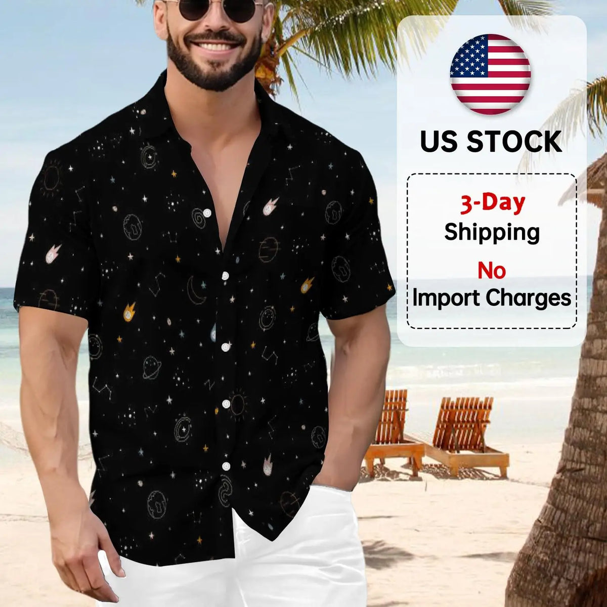 Kids Adults Galaxy Print Hawaiian Hawaiian Aloha shirt Space Theme man Hawaiian Aloha shirt