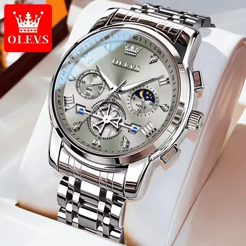 Hot Brand OLEVS Watch 2856 High Quality Men's Quartz Watch Fashion Luminous Hands Chronograph 30M Waterproof Men Watches
