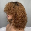 Glueless Brazilian Short Bob Wig With Bangs, Bang Luxury Curly Wig, Cheap Curly Human Hair Bang Wig Non Lace Human Hair Wigs