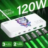 Eonline 3D 120W GaN Type C 5-Port Charger USB C PD Fast Charger Quick Charge 3.0 Multiple Desktop Charging Station for iPhone 15
