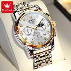 OLEVS 2889 New Men Fashion Business Watch Outdoor Sports Timing Reloj Top Brand Classic Multifunctional Steel Band Quartz Watch