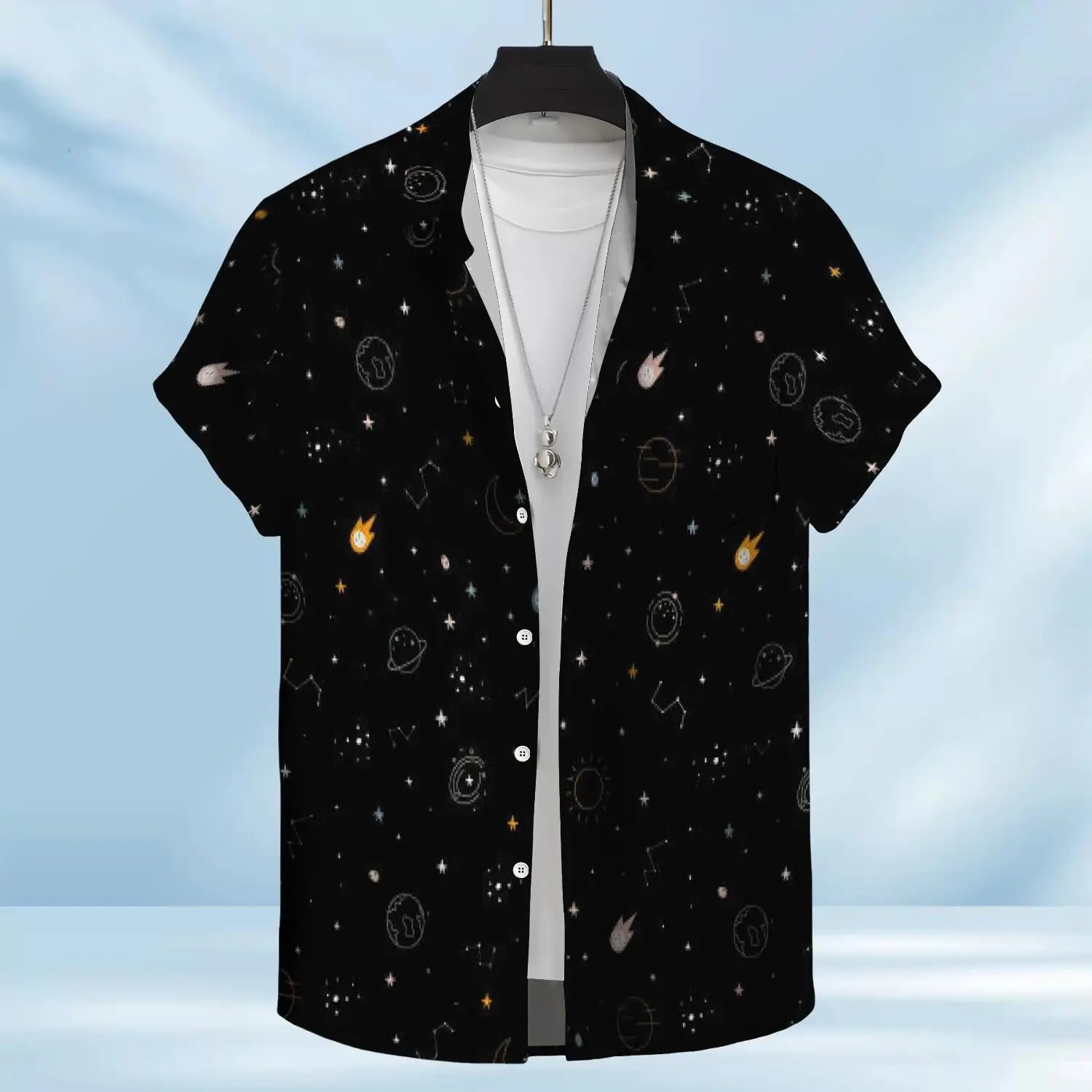 Kids Adults Galaxy Print Hawaiian Hawaiian Aloha shirt Space Theme man Hawaiian Aloha shirt