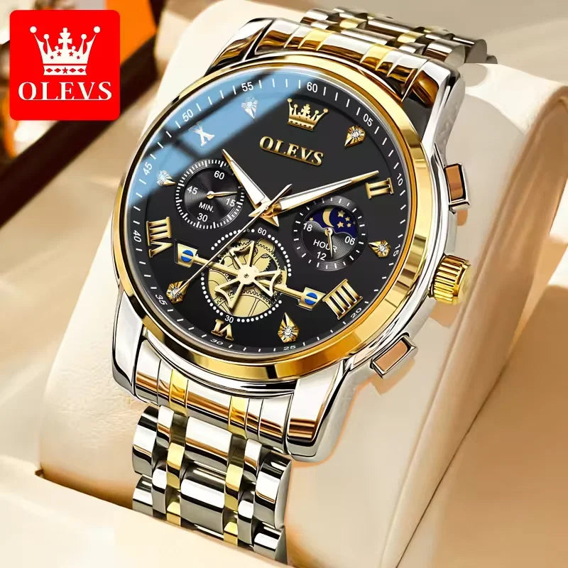 Hot Brand OLEVS Watch 2856 High Quality Men's Quartz Watch Fashion Luminous Hands Chronograph 30M Waterproof Men Watches