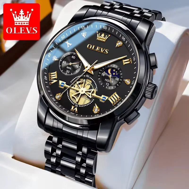 Hot Brand OLEVS Watch 2856 High Quality Men's Quartz Watch Fashion Luminous Hands Chronograph 30M Waterproof Men Watches