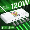 Eonline 3D 120W GaN Type C 5-Port Charger USB C PD Fast Charger Quick Charge 3.0 Multiple Desktop Charging Station for iPhone 15