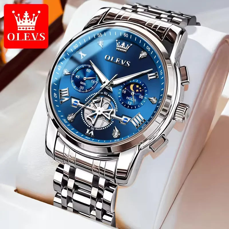 Hot Brand OLEVS Watch 2856 High Quality Men's Quartz Watch Fashion Luminous Hands Chronograph 30M Waterproof Men Watches