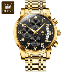 OLEVS 2879 Quartz Watch Stainless Steel Band Diamond Auto Date Business Multifunction Watch Men
