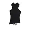 Women 2024 Summer New Fashion Digging Shoulder Waist Strap Belt Chest Pad Tank Tops Retro Casual Female Camis Chic Tops