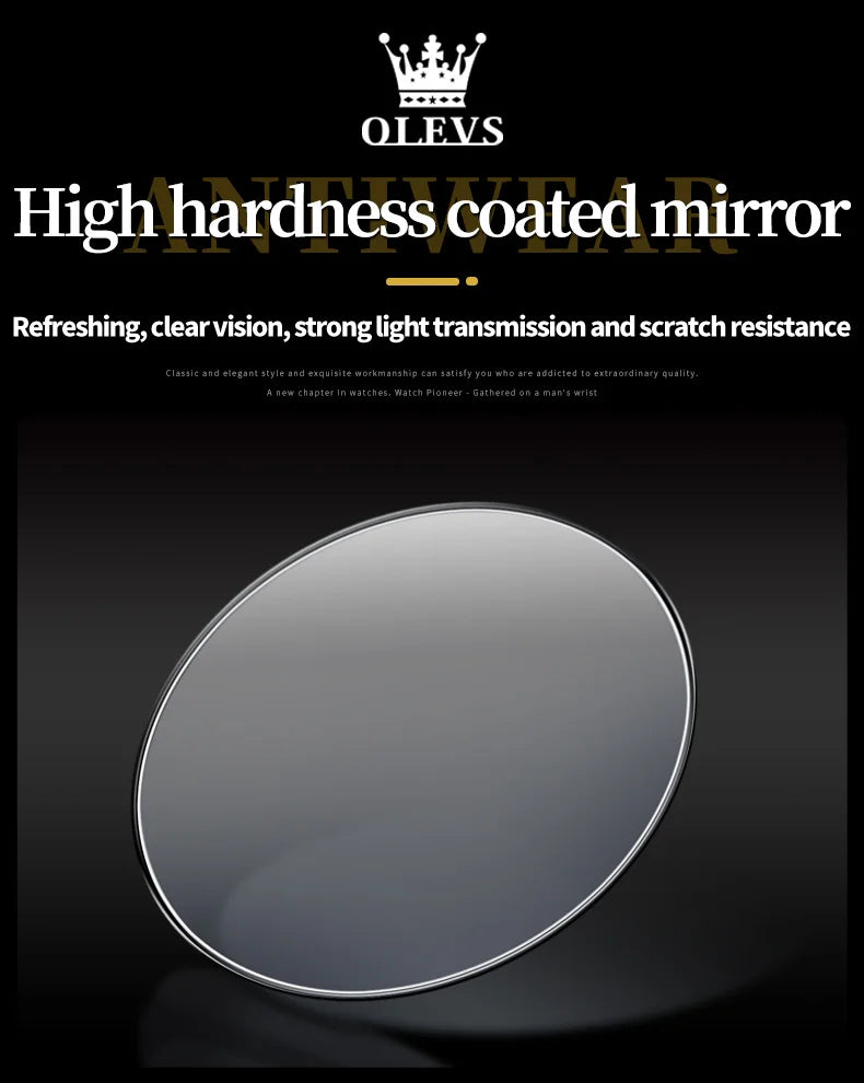 OLEVS Multifunction Quartz Watch for Men Stainless Steel Waterproof Luminous Chronograph Moon Phase Date Watch Relogio Masculino