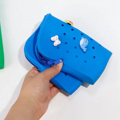 DIY Silicone Hole Pen Bag Large Capacity Pencil Case Student Stationery Organizer Dirt Resistant Multifuncional Stationery Bag