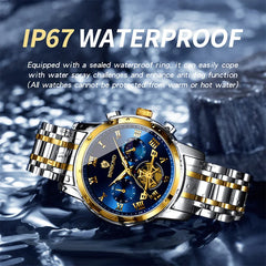 BINBOND B780 Top Brand Mens Quartz Luxury  Stainless Steel Luminescence Clock Casual Chic Waterproof Outdoor Sport Watch