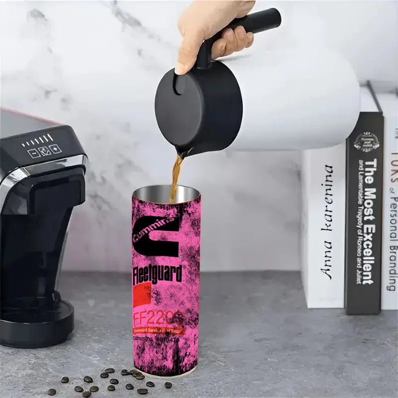 1pcs Retro Tumbler With Lid And Straw, 20oz Stainless Steel Water Bottle, Insulated Straight Water Cups