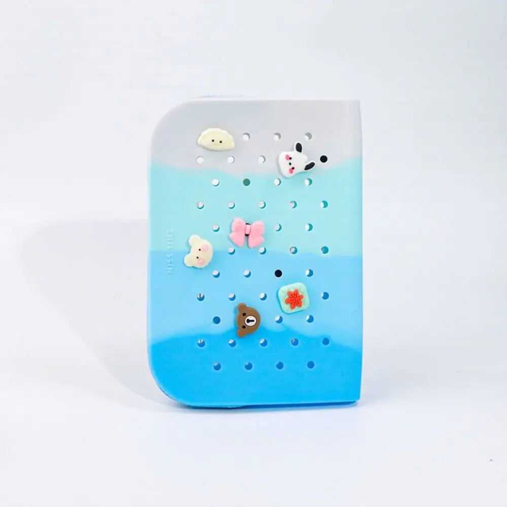 DIY Silicone Hole Pen Bag Large Capacity Pencil Case Student Stationery Organizer Dirt Resistant Multifuncional Stationery Bag