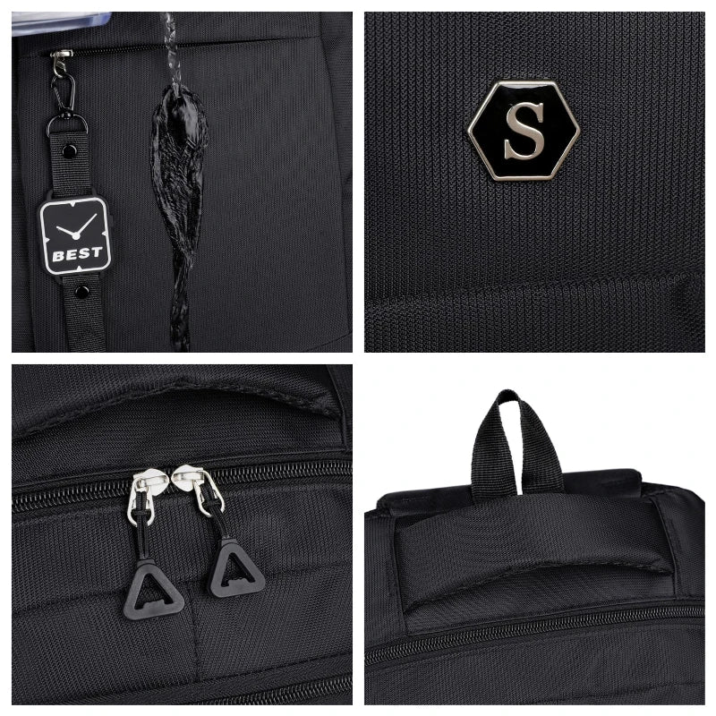 Casual Oxford Backpack Multiple Pockets Business Backpack College Student Large Capacity School Bag Men's Simple Laptop Backpack