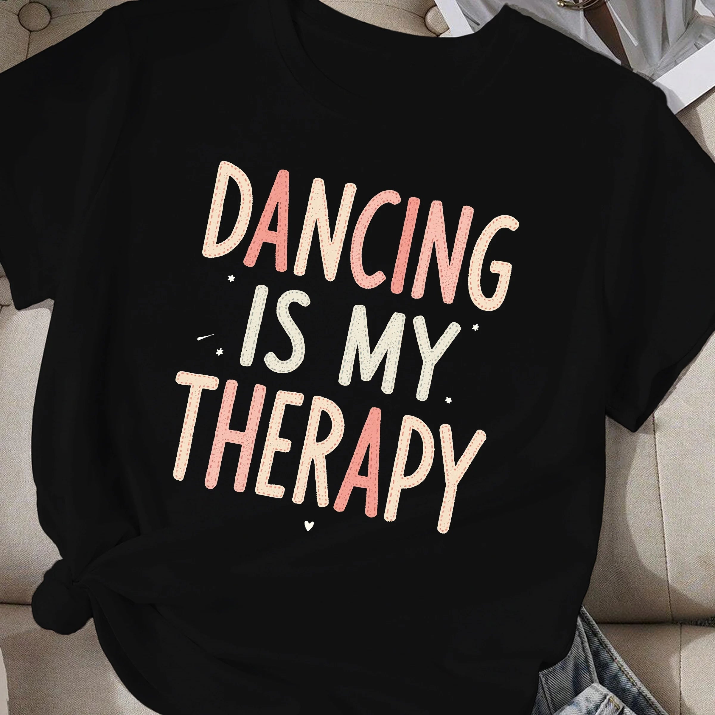 DANCING IS MY THERAPY  women's comfit t-shirt