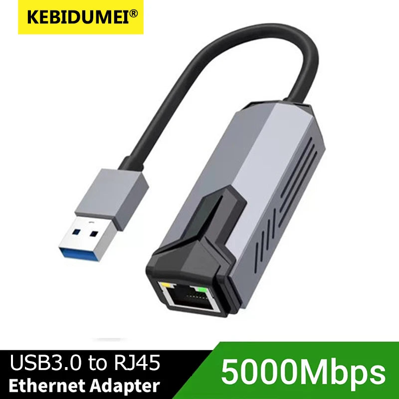 5000Mbps USB Network Card 5Gbps High Speed Wired Adapter USB3.0 Type-C to RJ45 Ethernet Converter HUB For MacBook Notebook PC