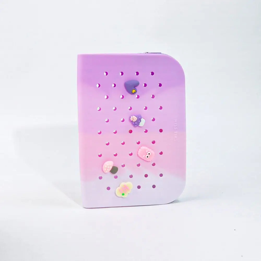 DIY Silicone Hole Pen Bag Large Capacity Pencil Case Student Stationery Organizer Dirt Resistant Multifuncional Stationery Bag