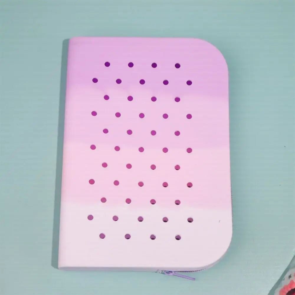 DIY Silicone Hole Pen Bag Large Capacity Pencil Case Student Stationery Organizer Dirt Resistant Multifuncional Stationery Bag