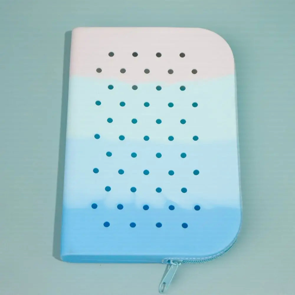 DIY Silicone Hole Pen Bag Large Capacity Pencil Case Student Stationery Organizer Dirt Resistant Multifuncional Stationery Bag