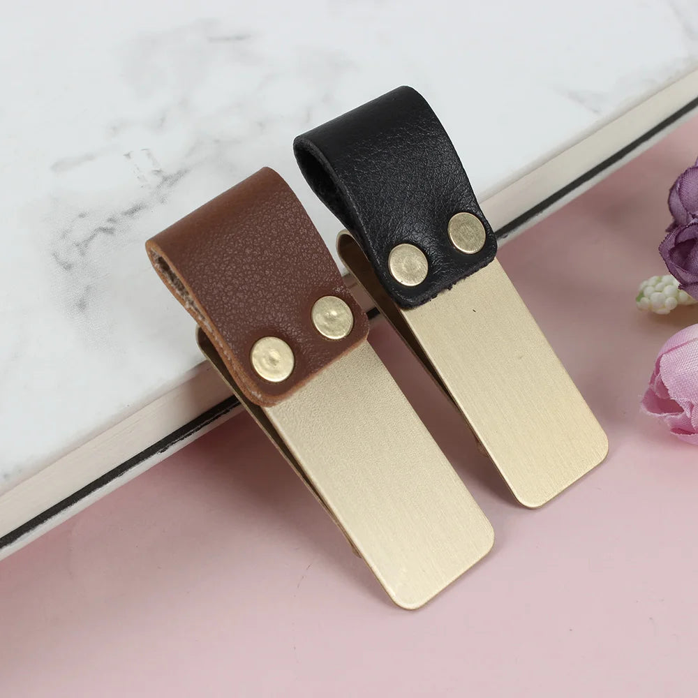 Pen Loop For Notebook Retro Leather Journal Notebook Pencil Holder Bookmark With Metal Clip Clip De BolíGrafo De Metal Con Cuero