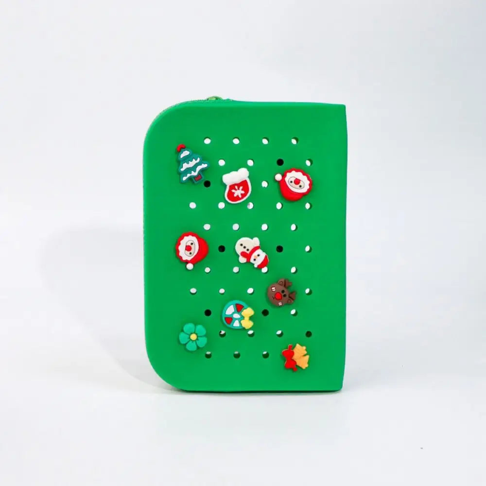 DIY Silicone Hole Pen Bag Large Capacity Pencil Case Student Stationery Organizer Dirt Resistant Multifuncional Stationery Bag