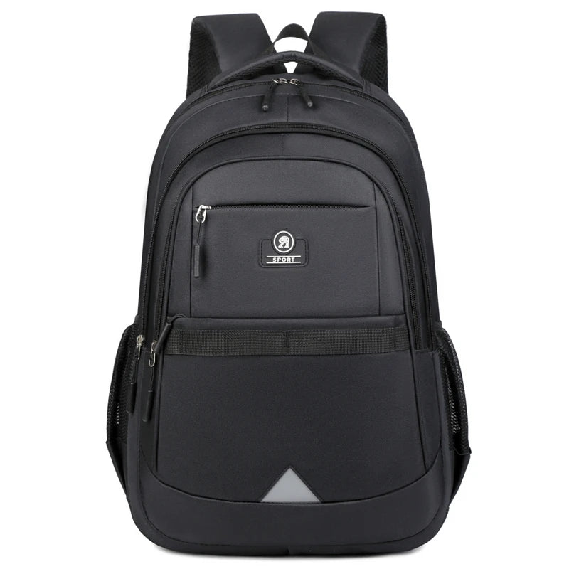 Large-capacity Student School Bag Casual Solid Color Backpack Material Oxford Men New Backpack Multi-functional Simple Bag