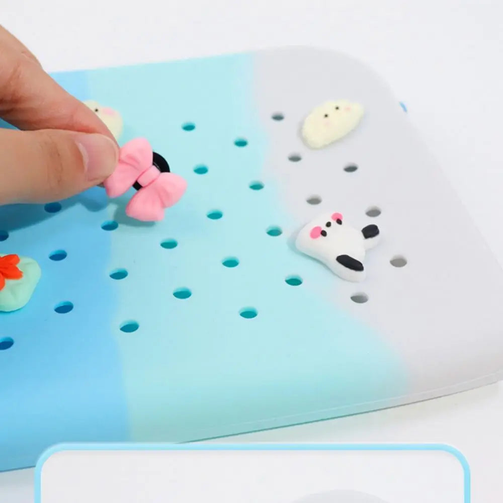 DIY Silicone Hole Pen Bag Large Capacity Pencil Case Student Stationery Organizer Dirt Resistant Multifuncional Stationery Bag
