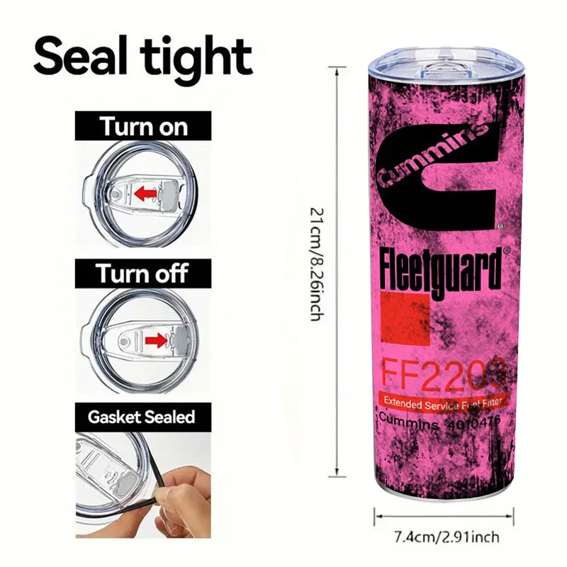 1pcs Retro Tumbler With Lid And Straw, 20oz Stainless Steel Water Bottle, Insulated Straight Water Cups